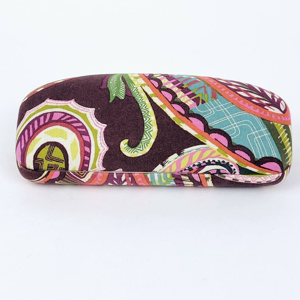 Vera Bradley Eyeglass Hard Case Padded~Floral Brown Blue Green Pink Orange~EMPTY - Picture 2 of 9